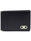 Salvatore Men's Double Gancini Card Wallet Black - SALVATORE FERRAGAMO - BALAAN.