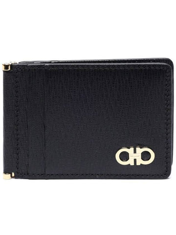 Gancini Credit Card Wallet Black - SALVATORE FERRAGAMO - BALAAN 1