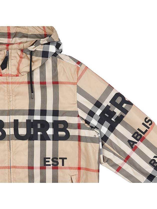 Men's Horseferry Print Check Hoodie Zip-up Beige - BURBERRY - BALAAN 4