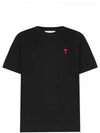 Small heart logo short sleeve t shirt black - AMI - BALAAN 2