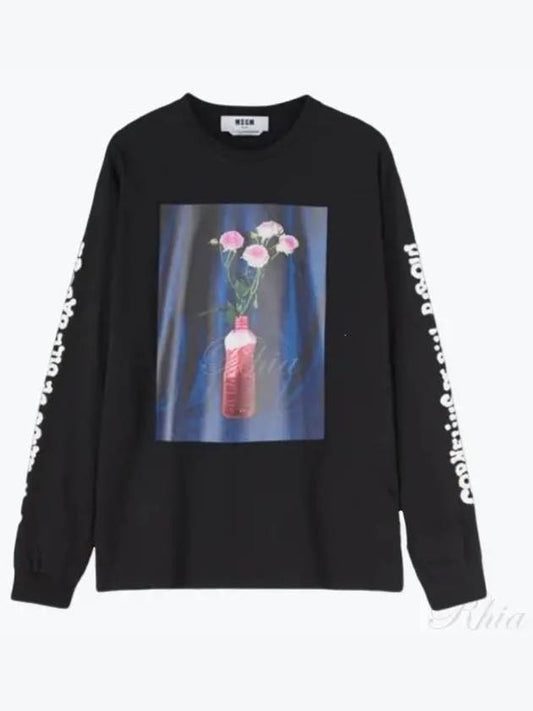 Fantastic Green Cotton Long Sleeve T-Shirt Black - MSGM - BALAAN 2