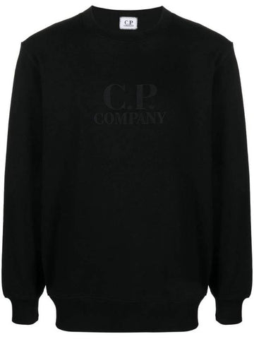 Embroidered Logo Jersey Fleece Sweatshirt Black - CP COMPANY - BALAAN 1