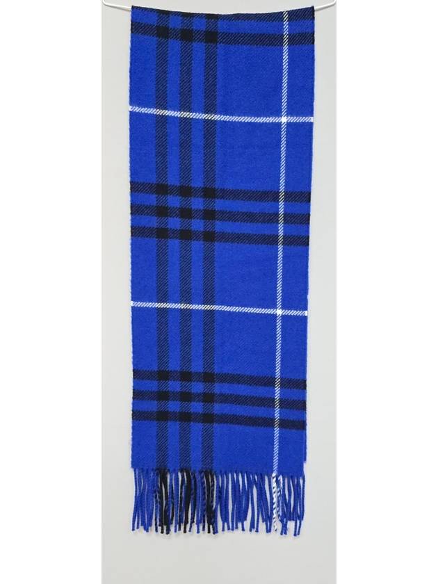 Fringe check wool cashmere blend muffler - BURBERRY - BALAAN 5