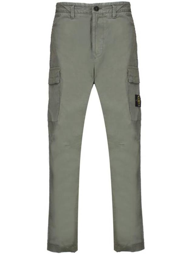 Supima Cotton Twill Stretch TC Straight Pants Green - STONE ISLAND - BALAAN 1