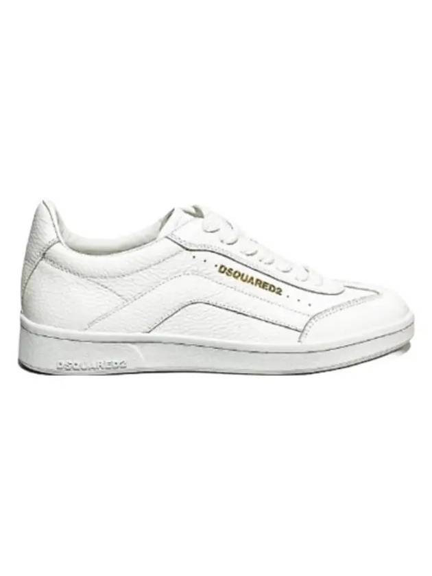 Men's Gold Logo Low Top Sneakers White - DSQUARED2 - BALAAN 2