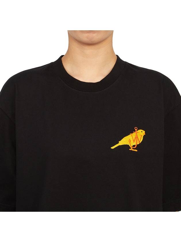 Canary Embroidery Cotton Short Sleeve T-Shirt Black - JW ANDERSON - BALAAN 8