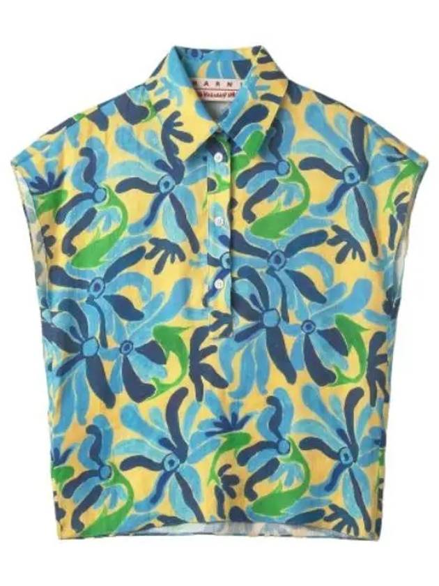 printed polo shirt powder blue - MARNI - BALAAN 1