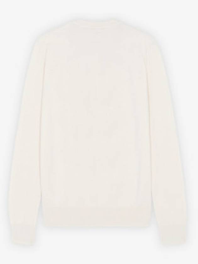 Pique Fox Head Round Neck Knit Top Ecru - MAISON KITSUNE - BALAAN.