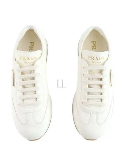 Leather Low Top Sneakers Ivory - PRADA - BALAAN 2