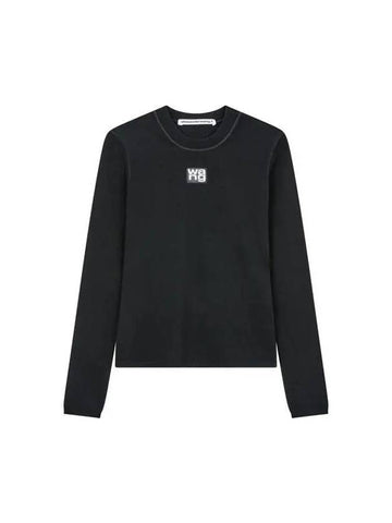 t Mini Logo Patch Easy Top Black - ALEXANDER WANG - BALAAN 1