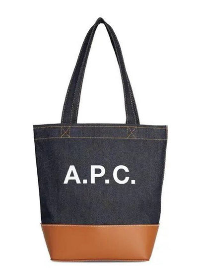 Logo Denim Axel Small Tote Bag Brown - A.P.C. - BALAAN 2