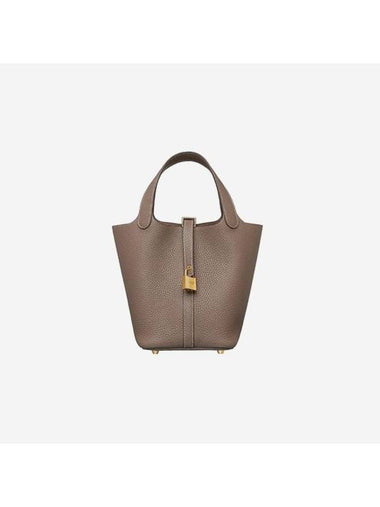 Picotin Lock 18 Tote Bag Etoupe - HERMES - BALAAN 1