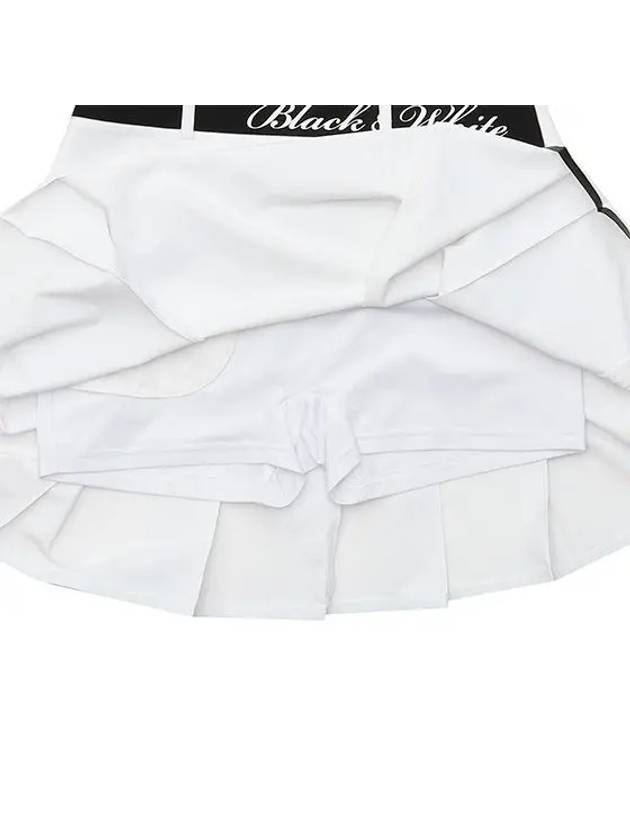 Women s Unbalanced Pleated Culottes 4014LZSP WHITE - BLACK&WHITE - BALAAN 4