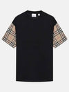 Vintage Check Sleeve Cotton Oversized T-shirt Black - BURBERRY - BALAAN 2