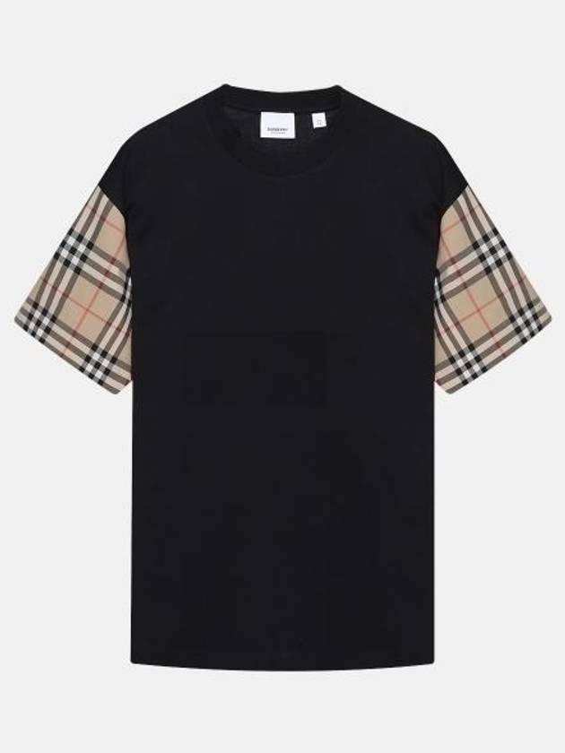 Vintage Check Sleeve Cotton Oversized T-shirt Black - BURBERRY - BALAAN 2