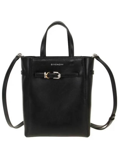 Mini Voyou Leather Tote Bag Black - GIVENCHY - BALAAN 2