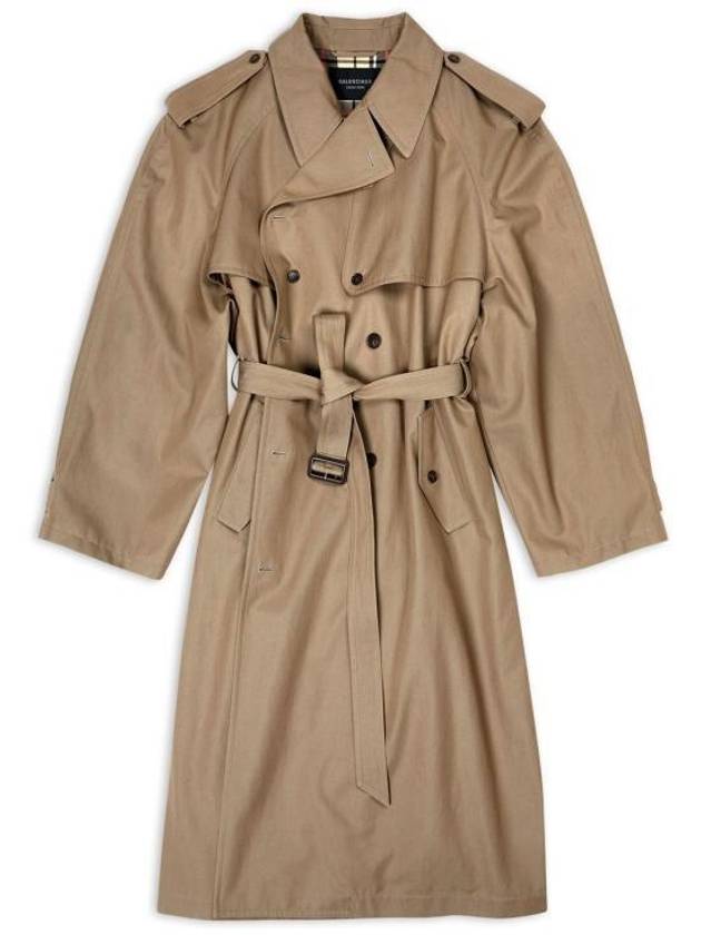 Women's Oversized Shoulder Tab Trench Coat Beige - BALENCIAGA - BALAAN 2