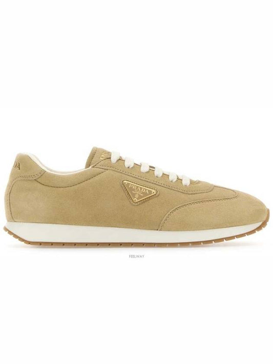 Rank Suede Low Top Sneakers Beige - PRADA - BALAAN 2