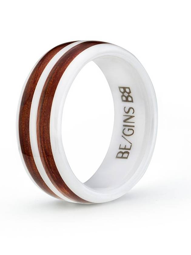 Unisex Larin Wood Ceramic Ring - BE/GINS - BALAAN 8