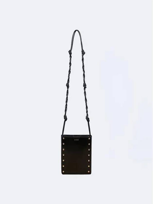 Rivet Detail Small Tangle Cross Bag Black - JIL SANDER - BALAAN.