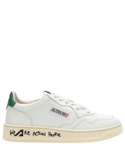 Women's Medalist Suede Lettering Low-Top Sneakers White - AUTRY - BALAAN 2