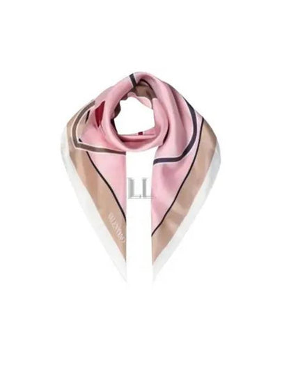 V Logo Silk Muffler Pink - VALENTINO - BALAAN 2