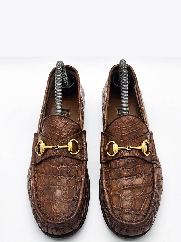 Men s horsebit crocodile loafer brown - GUCCI - BALAAN 4