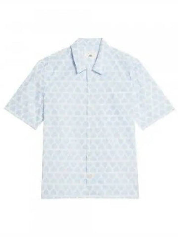 Cotton Men s Shirt Sky Blue HSH203C00029475 964170 - AMI - BALAAN 1