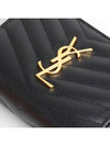 Monogram Zipper Grained Leather Half Wallet Black - SAINT LAURENT - BALAAN 4