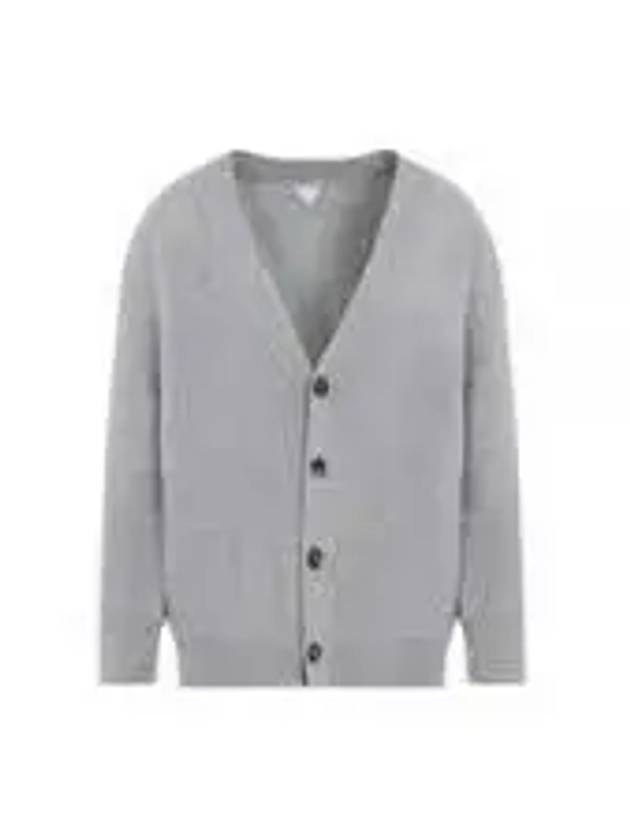 Intrecciato Leather Patch Cardigan Light Grey Melange - BOTTEGA VENETA - BALAAN 2