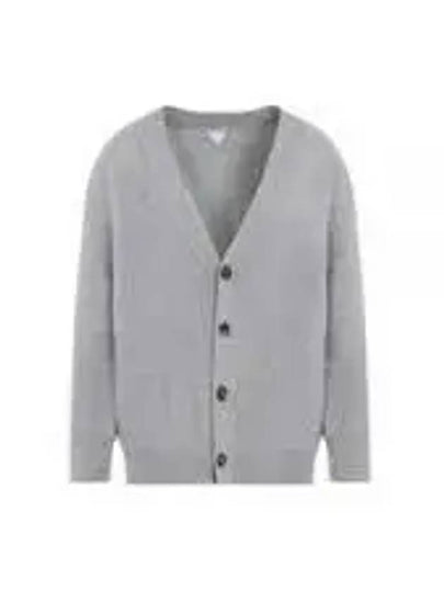 Intrecciato Leather Patch Cardigan Light Grey Melange - BOTTEGA VENETA - BALAAN 2