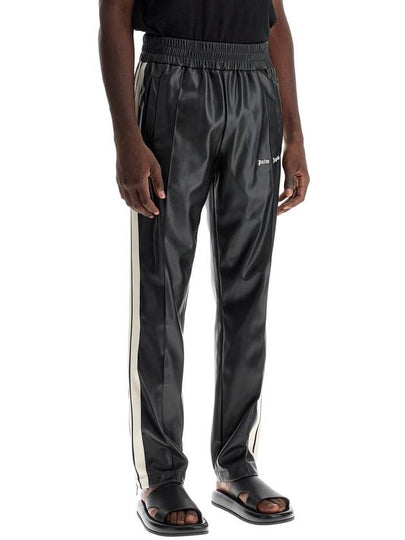 faux leather joggers with side stripes - PALM ANGELS - BALAAN 2