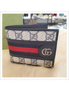 Ophidia GG Half Wallet Beige Navy - GUCCI - BALAAN 3