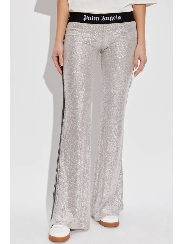 Palm Angels Sequin Trousers, Women's, Silver - PALM ANGELS - BALAAN 3