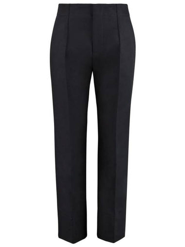 Curved Shape Cotton Slacks Navy - BOTTEGA VENETA - BALAAN 1