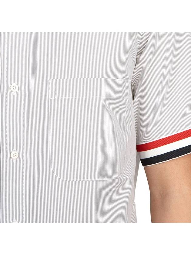 Men's Pincode Armband Short Sleeve Shirt Grey - THOM BROWNE - BALAAN 9