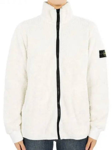 Stone Kids Waffen Patch Fleece Zip up Jacket Ivory 791661745 V0093 14A Adult wearable 270385 1101818 - STONE ISLAND - BALAAN 1