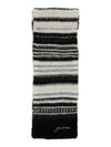 Stripe Soft Wool Scarf Black - GANNI - BALAAN 2