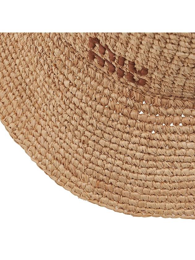 Logo Woven Fabric Bucket Hat Beige - MIU MIU - BALAAN 8