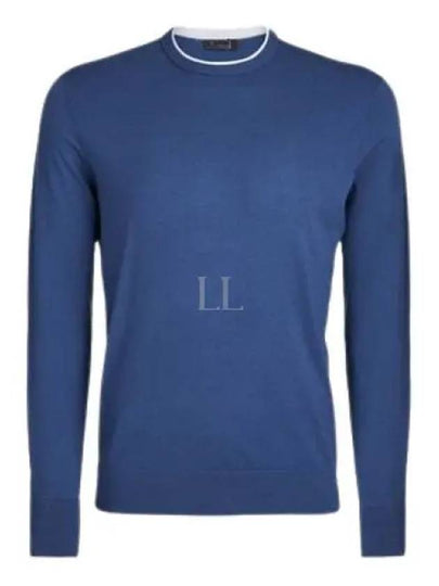 Men's Merino Wool Blend Crewneck Sweater Blue - G/FORE - BALAAN 2