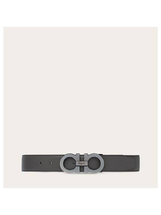 Reversible Gancini Leather Belt Grey - SALVATORE FERRAGAMO - BALAAN 2