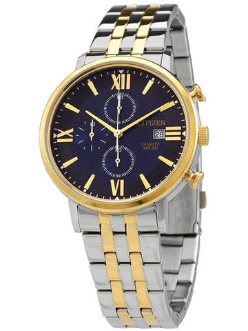 Citizen Chronograph Quartz Blue Dial Two-tone Men's Watch AN3616-75L - CITIZEN - BALAAN 1