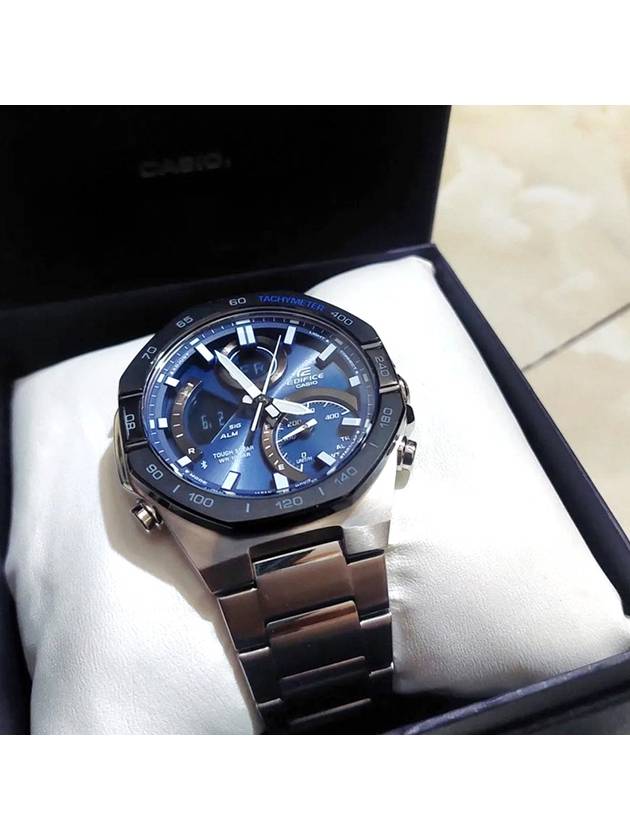 Edifice Eyal Oak Bluetooth Metal Watch Blue Silver - CASIO - BALAAN 3