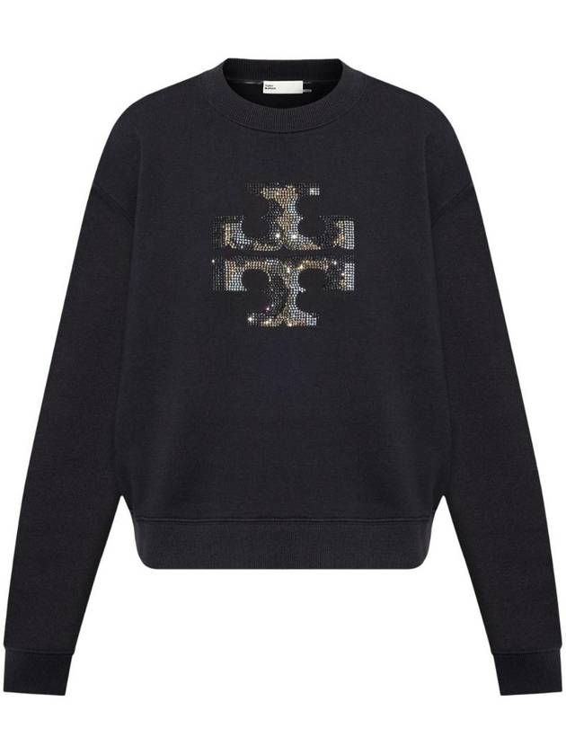 Embroidered Logo Sweatshirt Black - TORY BURCH - BALAAN 1