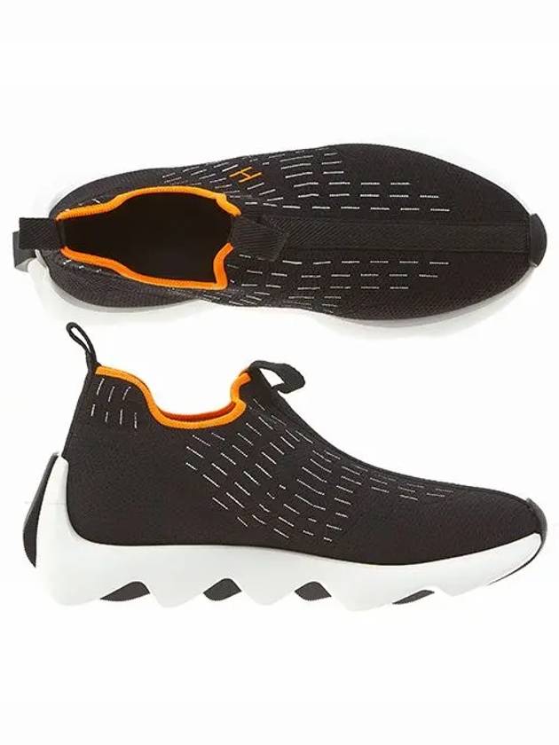 Eclair Knit Low Top Sneakers Black - HERMES - BALAAN 3