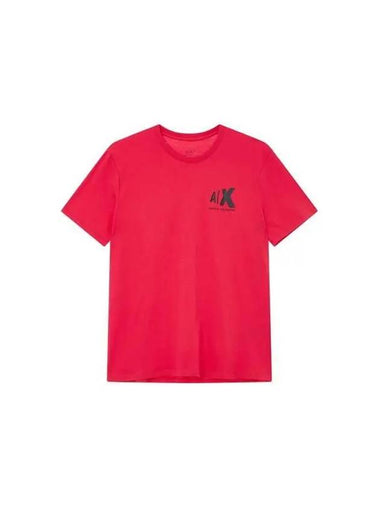 Men's AX Logo Crew Neck T-Shirt Red - ARMANI EXCHANGE - BALAAN 1