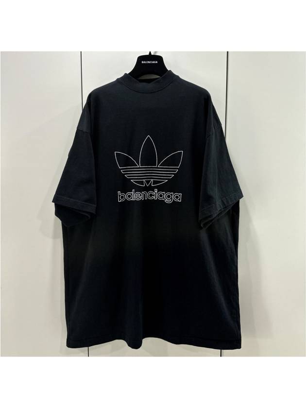 2 x Adidas Valdidas embroidered logo short sleeve t shirt black - BALENCIAGA - BALAAN 5