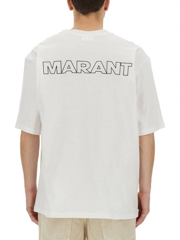 Guizy Back Logo Cotton Short Sleeve T-Shirt White - ISABEL MARANT - BALAAN 4