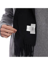 Small Heart Logo Classic Wool Scarf Black - AMI - BALAAN 7