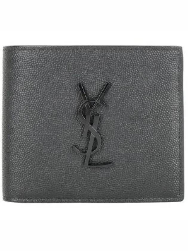 Cassandre  Leather Half Wallet Black - SAINT LAURENT - BALAAN 2